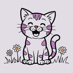 A simple Cartoon Cat art design vector illustration