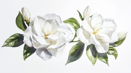 Obraz premium Watercolor Gardenia Flowers