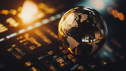Abstract business Financial charts show a significant increase in profits in the stock market.This is driven by higher interest rates and continued growth. In the innovation world network of financial