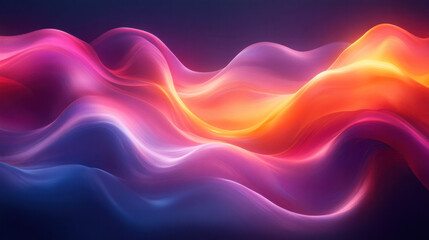 Obraz premium Abstract background featuring flowing ribbons of light in bold, saturated colors