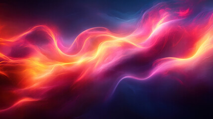 Fototapeta premium Abstract background featuring neon color streaks crisscrossing over a dark gradient