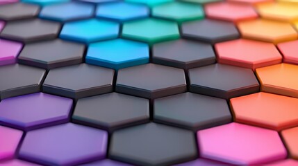 Fototapeta premium Colorful hexagonal tiles pattern