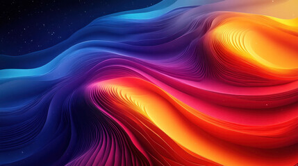 Fototapeta premium Bold background featuring colorful, abstract waves radiating outward like sound waves