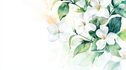 Fototapeta premium Watercolor Jasmine Flowers