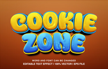 editable 3d bold cookie zone