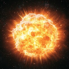 Fototapeta premium Cosmic Explosion Fiery Stellar Burst in Space