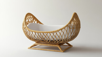 Fototapeta premium bamboo eco-friendly furniture Concept. Eco friendly bamboo cradle for modern families