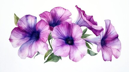 Watercolor Petunia Bunch