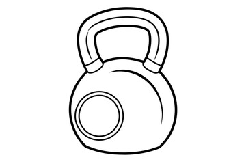 A kettlebell with a grip handle line art illustration