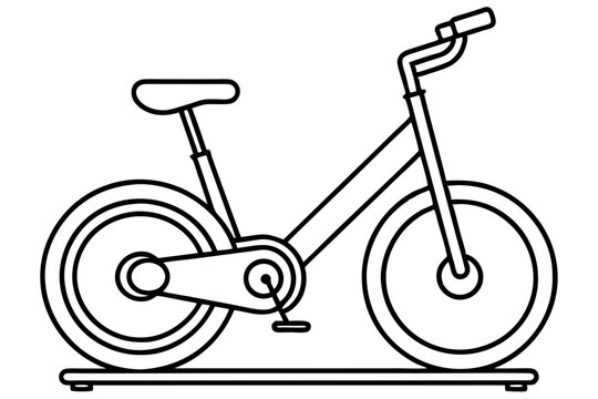 black and white stationary bike outline clip art preview