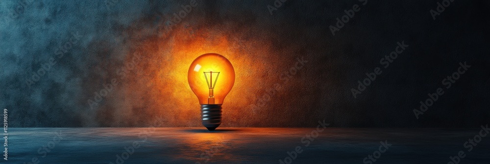 Aufkleber a solitary light bulb casts a warm glow in a dark, abandoned room, creating an atmosphere of emptine