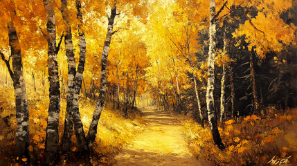 Fototapeta premium The beauty of golden autumn.