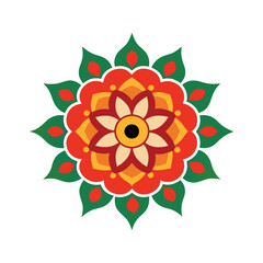 Traditional-Indian Colorful mandala-art-design-on-white-background-2