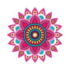 Traditional-Indian Colorful mandala-art-design-on-white-background-1