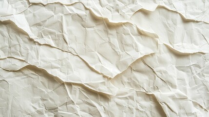 Obraz premium Abstract Texture of Deeply Creased and Crumpled Off-White Paper