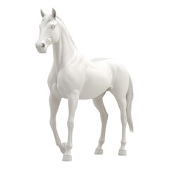 Obraz premium White horse image isolated front view for art and design inspiration