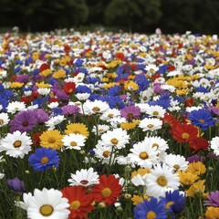 Vibrant Wildflower Meadow in Full Bloom