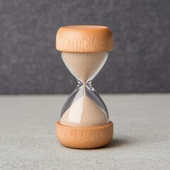 Wooden Hourglass Timer on Gray Surface