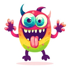 Naklejka premium Playful Rainbow Monster Illustration