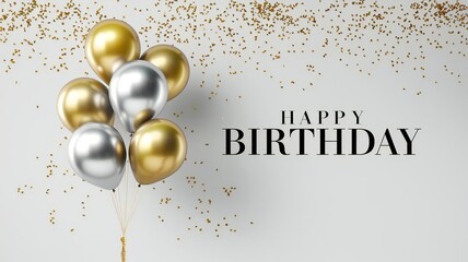 Gold and silver balloons background , Birthday background