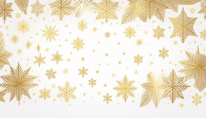 Festive Christmas background featuring a pattern of gold snowflakes and stars, evoking elegance and holiday cheer.