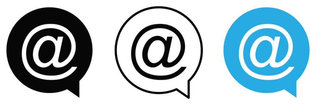 Mention icon. Mention, comment, message, Tag, Reference, social media, text, email, mail, etc. mention icon vector illustration eps 10