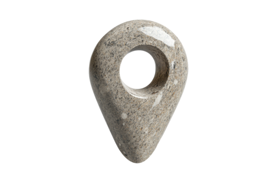 Clean visual concept isolated location pin symbol for mapping and navigation