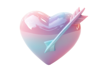 Symbol of love heart with arrow for romantic themes