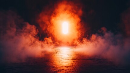 Dramatic Atmospheric Stage with Captivating Lighting and Shadows