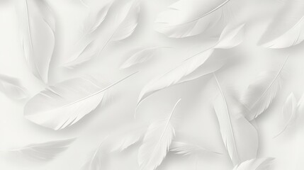 Obraz premium 62.Background design featuring realistic white goose feathers in free flight, gently falling in a layered pattern; the detailed vector illustration highlights the softness and natural quality of each