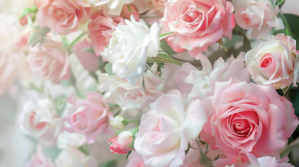 Obraz premium pink roses bouquet