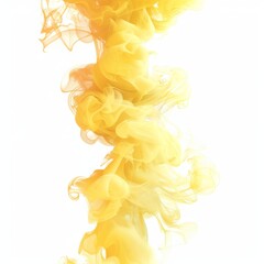 A vivid smoke plume, lemon yellow and butter
