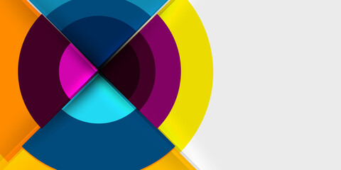 Obraz premium Techno circles and semi circles. Vector Illustration For Wallpaper, Banner, Background, Card, Book Illustration, landing page