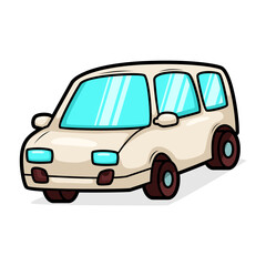 Fototapeta premium cartoon cute car transportation illustration art