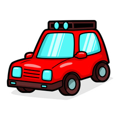 cartoon cute car transportation illustration art