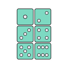 Dice Stack Icon Illustration with bright color palette in flat design style. Perfect for game themed designs and projects.
