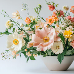Obraz premium beautiful flower arrangement featuring soft pastel colors and delicate blooms