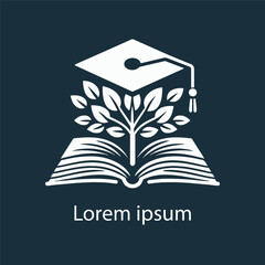Modern education logo with book icon