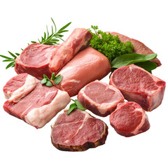 Fresh cuts of meat showcase butcher shop food photography clean environment close-up view culinary delights