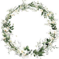 Fototapeta premium Delicate Floral Circular Frame