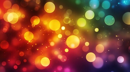 Vibrant Glittering Colorful Bokeh Lights Abstract Background for Holiday and