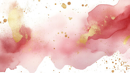Elegant abstract watercolor background with gold splashes