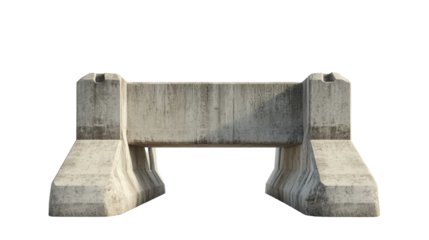 Concrete barrier structure on transparency background urban environment 3d model for architecture projects