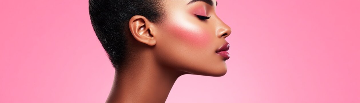 Bold contouring emphasizing sharp cheekbones and jawlines