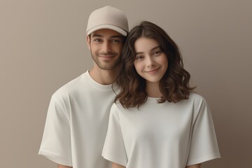 couple wearing matching t-shirts