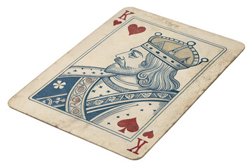 vintage playing card with a faded royal design engraving color illustration