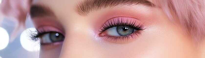 Obraz premium Pastel goth makeup blending dark and light elements seamlessly