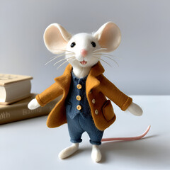 3d mouse in coat 