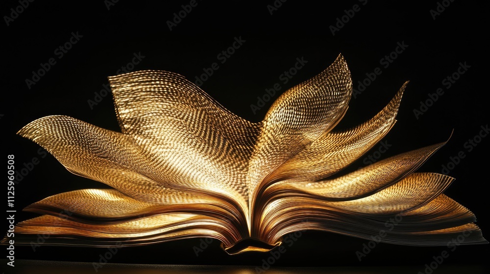 Poster A symbolic image of a book with pages turning, representing knowledge, education, and the learning process.