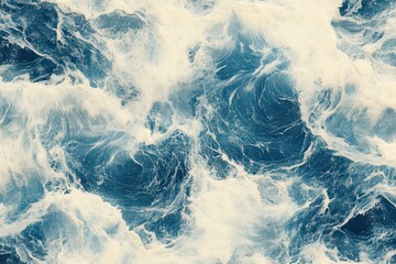 Obraz premium Ocean waves with white foam texture. Ideal for backgrounds, travel, and nature themes.